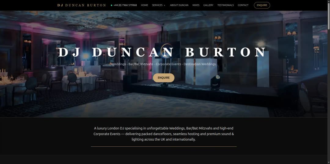 Professional DJ Portfolio Website